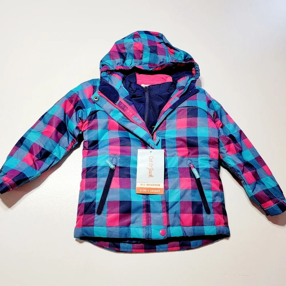 Cat and Jack 3-IN-1 navy pink Jacket
